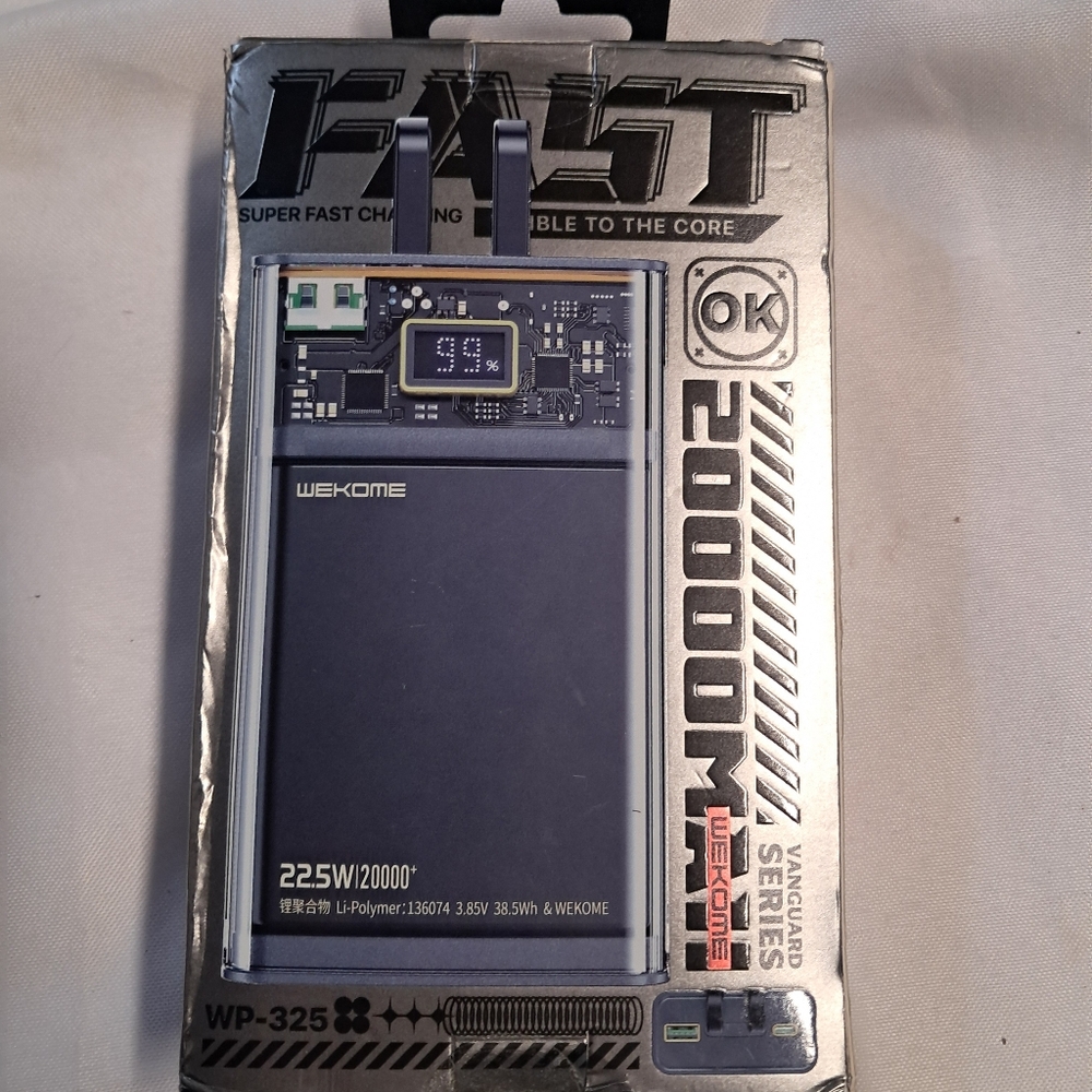 NWT WP-325 | Powerbank 20000 mAh 22.5W | With Built-In Cable